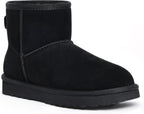 Women's Suede Mini Snow Boots with Faux Fur Lining