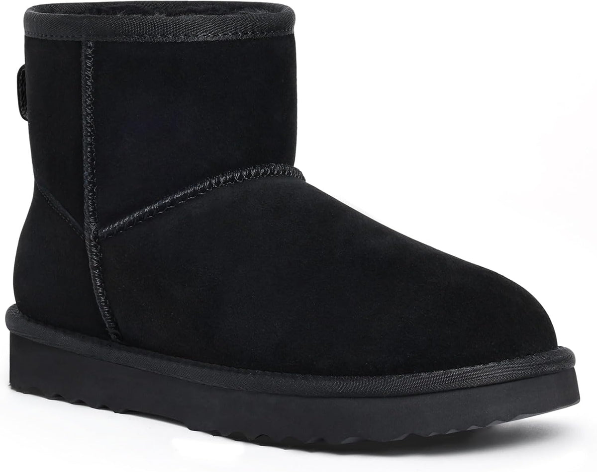 Women's Suede Mini Snow Boots with Faux Fur Lining