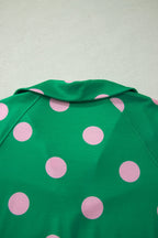 Polka Dot V-Neck Tee & Drawstring Shorts Set
