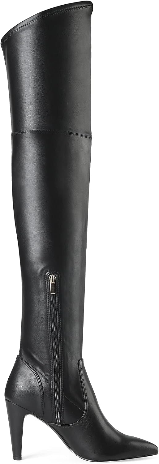 Women's Stretch Over the Knee Boots, 3.7" Heel, Pointed Toe