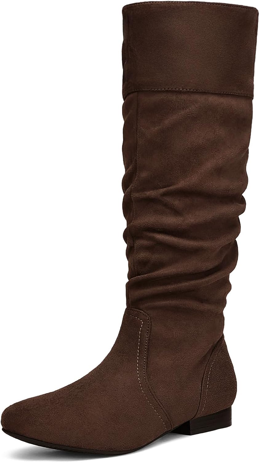 Women's Knee High Slouchy Boots with Faux Fur Lining