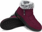 Women's Waterproof Platform Snow Boots, Fleece-Lined Ankle