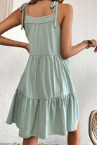 Women's Dresses Tie-Shoulder Tiered Dress with Pockets