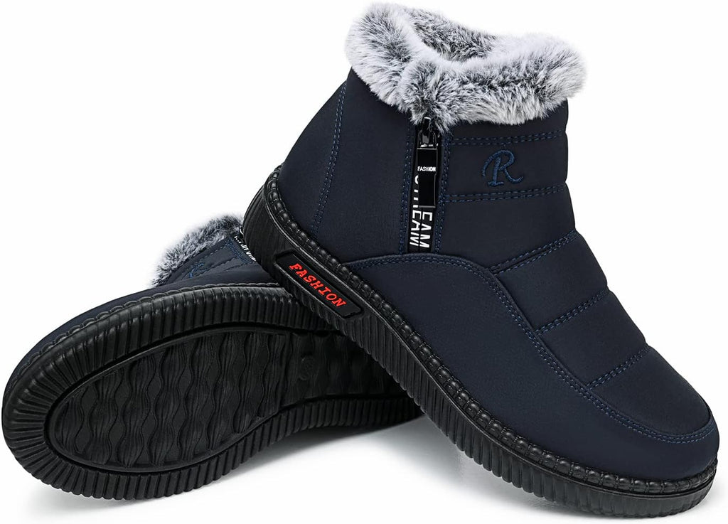 Women's Waterproof Platform Snow Boots, Fleece-Lined Ankle
