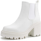 Women's Chunky Heel Chelsea Ankle Boots with Platform