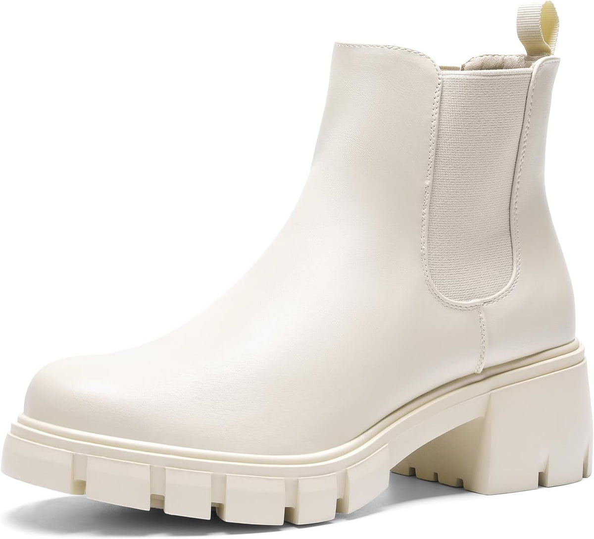 Women's Chunky Heel Chelsea Ankle Boots with Elastic Gore