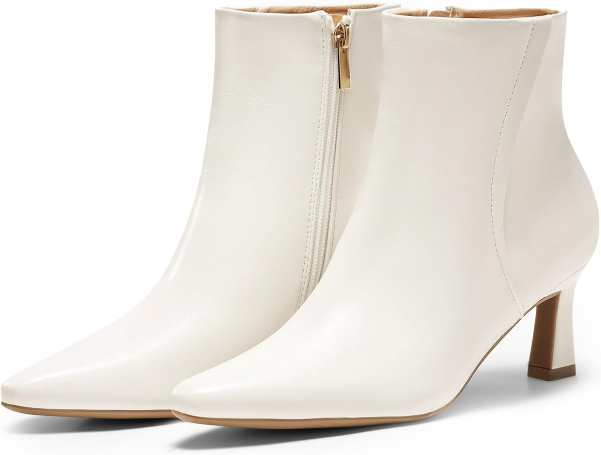 Women's Pointed-Toe Kitten Heel Ankle Boots, Side Zip