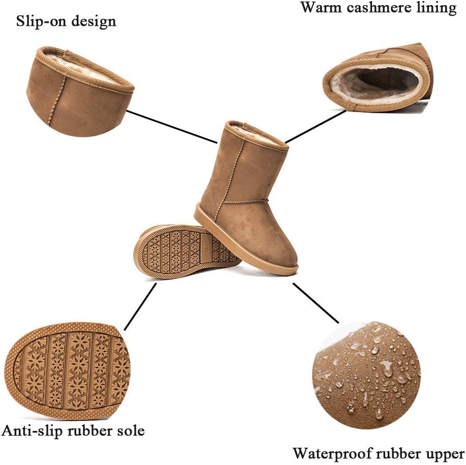 Women's Waterproof Rubber Snow Boots with Non-Slip Sole