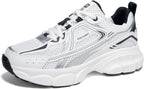 Women's Chunky Platform Sneakers with Mesh and Leather Upper