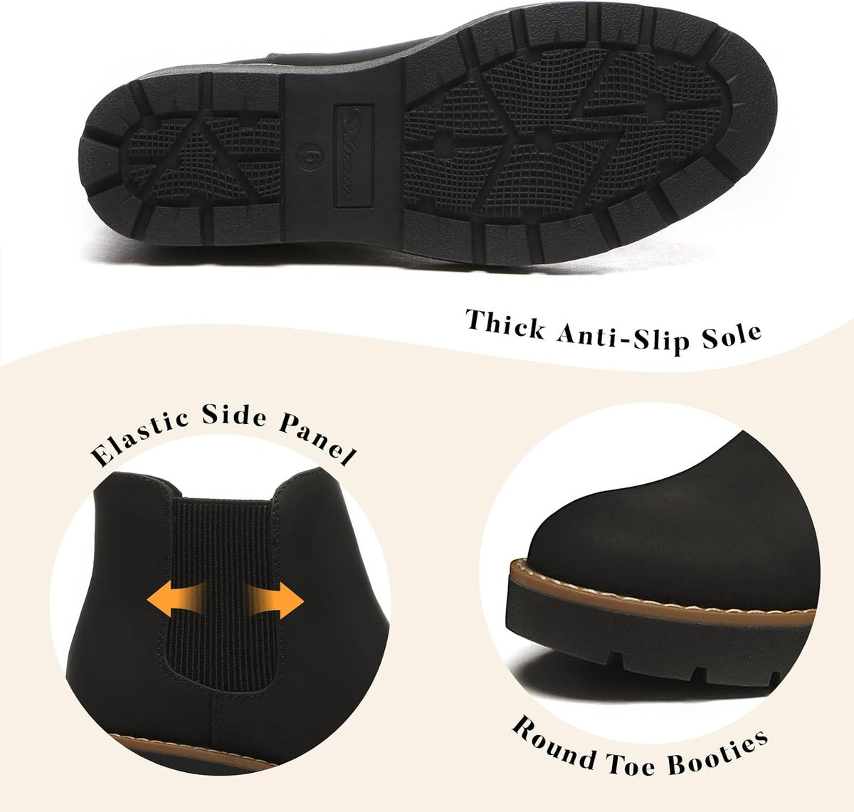 Women's Platform Wedge Chelsea Ankle Boots, Nubuck & Suede