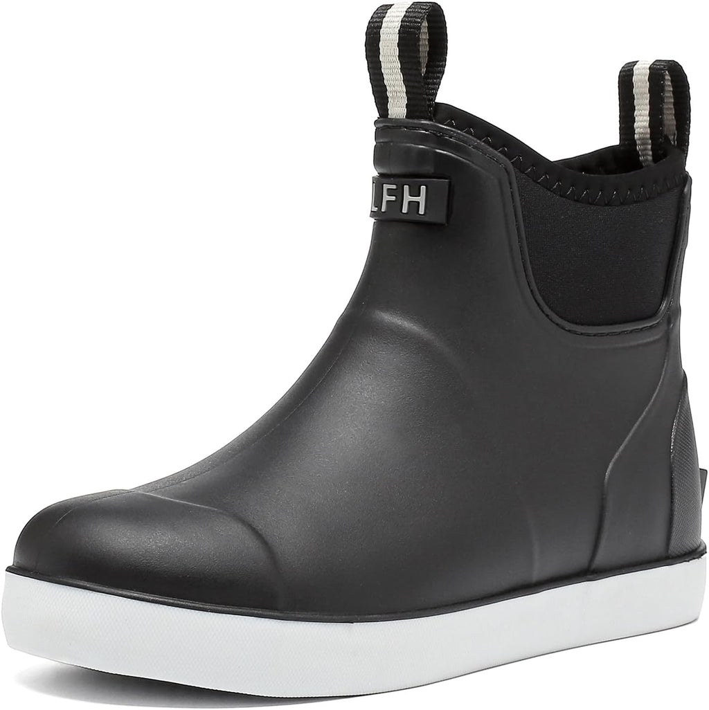 Women's Waterproof Chelsea Deck Boots, Slip-On Rubber Rain Boots