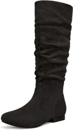 Women's Knee High Slouchy Boots with Faux Fur Lining