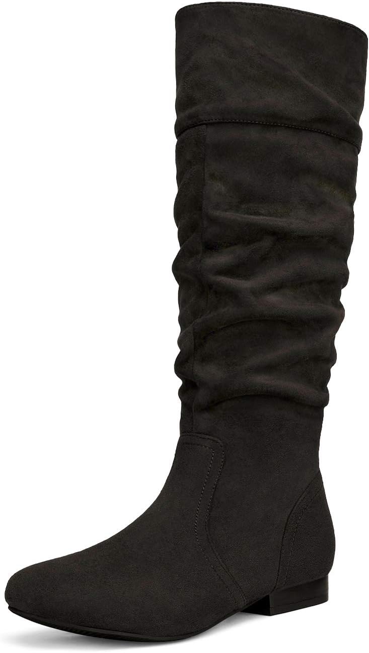Women's Knee High Slouchy Boots with Faux Fur Lining