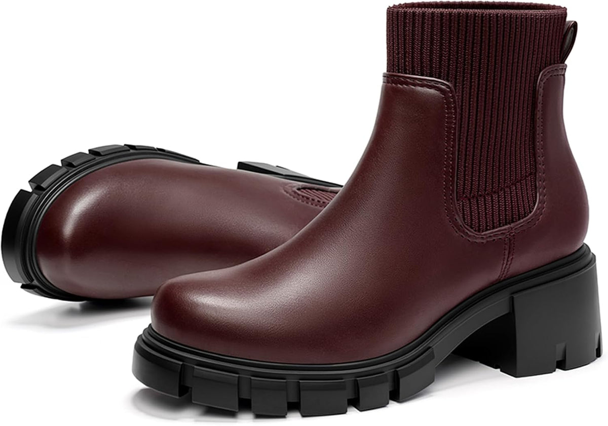 Women's Chunky Heel Chelsea Ankle Boots, Suede or Leather