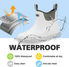 Women's Waterproof Chelsea Deck Boots, Slip-On Rubber Rain Boots