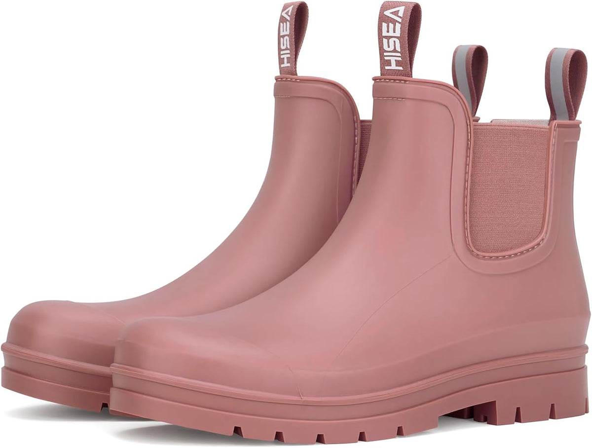 Women's Waterproof Chelsea Rain Boots, Short Ankle Style