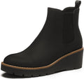 Women's Platform Wedge Chelsea Ankle Boots, Nubuck & Suede