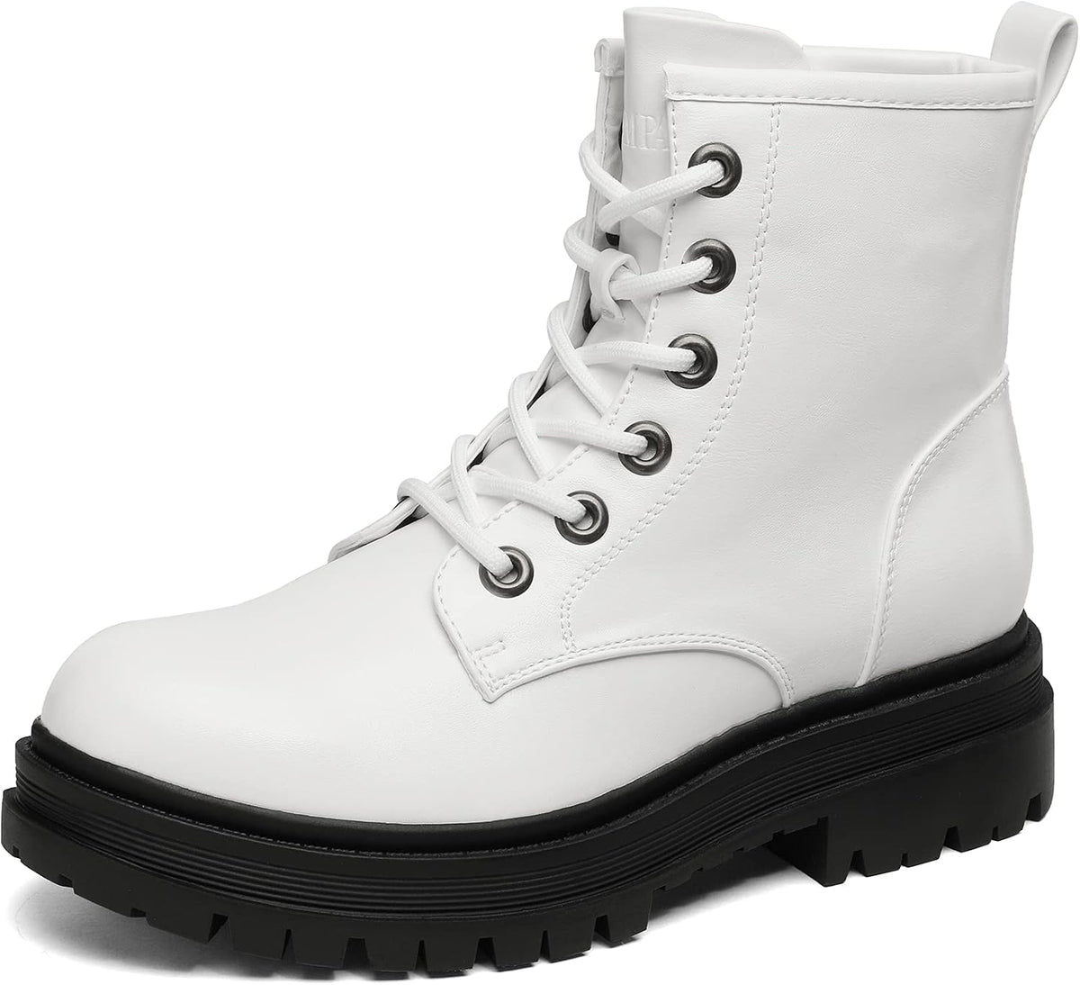 Women's Lace-Up Combat Boots with Lugged Platform Sole