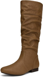 Women's Knee High Slouchy Boots with Faux Fur Lining