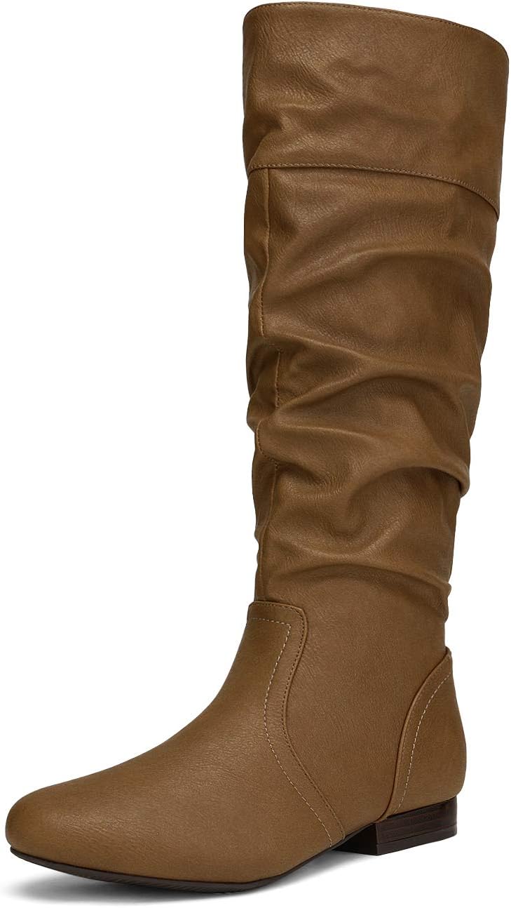Women's Knee High Slouchy Boots with Faux Fur Lining