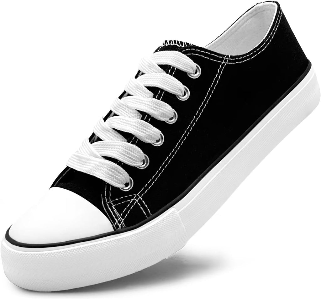 Unisex Low Top Canvas Sneakers with Rubber Toe Cap