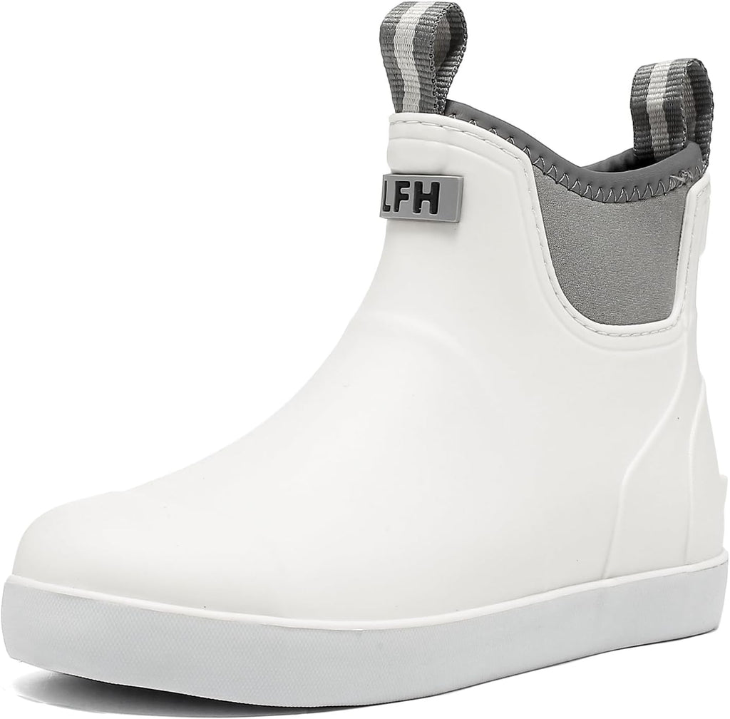 Women's Waterproof Chelsea Deck Boots, Slip-On Rubber Rain Boots