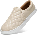 Women's Quilted Slip-On Sneakers in Vegan Faux Leather