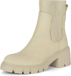Women's Chunky Heel Platform Chelsea Ankle Boots