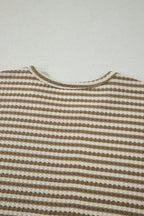 Stripe Textured Knit Top & Shorts Set