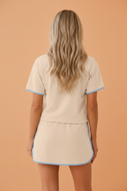 Colorblock Drop Shoulder T-Shirt & Skort Set