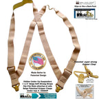 HoldUps Brand 1 1/2" Wide Under-Up Series Tan Invisible Undergarment Suspenders