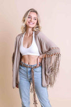 Crochet Medallion Tassel Kimono - VacationGrabs