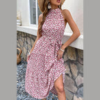 Floral Tie-Waist Tiered Dress - VacationGrabs