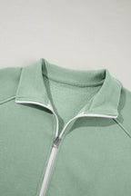 Solid Zip-Up Jacket and Drawstring Pants Set