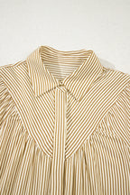 Stripe Collared Cuff Long Sleeve Mini Dress