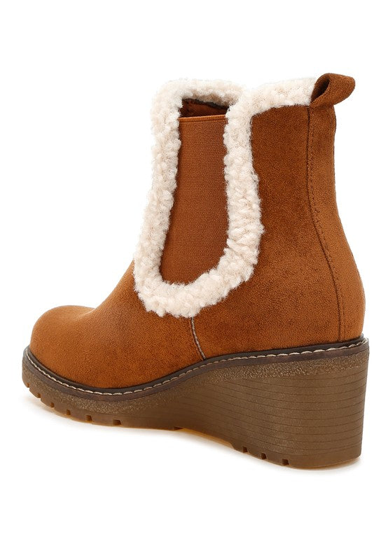 Women's Shoes - BootsThunderhoof Faux Fur Lined Chelsea Boots - VacationGrabs