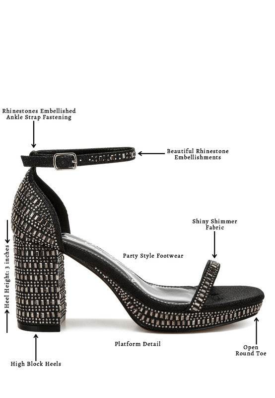 Ronan Rhinestones Embellished Block Sandals - VacationGrabs