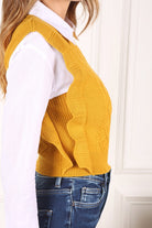 Women's SweatersRuffle sweater vest - VacationGrabs