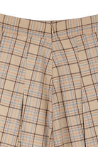 Women's SkirtsBeige Check Plaid Pleated Mini Skirt - VacationGrabs