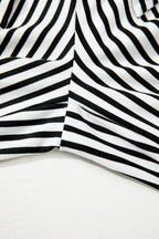 Stripe Tied High Waist Straight Leg Pants
