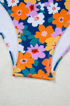 Floral Racerback Cutout High Waist Bikini Set