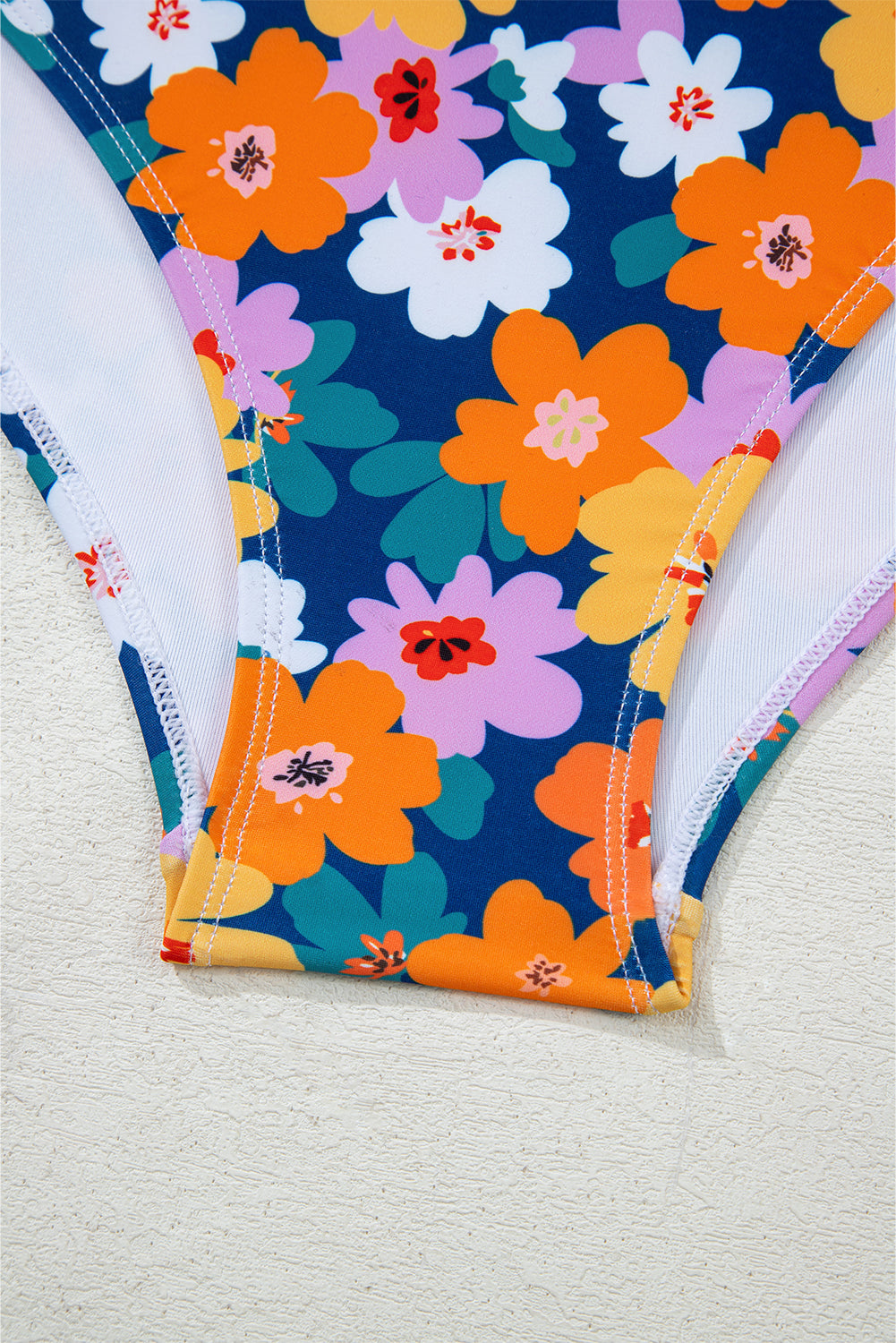 Floral Racerback Cutout High Waist Bikini Set