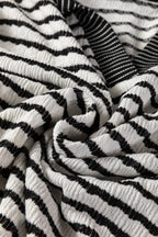 Stripe Collared Top and Drawstring Pants Set