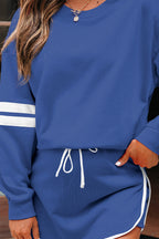 Varsity Stripe Pullover and Mini Skirt Set