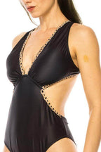 One-Piece Bathing Suit Side Cut-Out - VacationGrabs