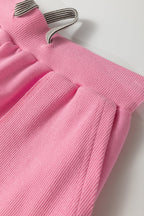 Solid V-Neck Tee & Drawstring Pants Set