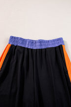 Colorblock Short Sleeve Top & Wide Leg Pants Set
