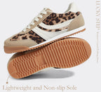 Women's Retro Tennis Sneakers - Nylon & Suede Slim Fit