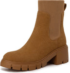 Women's Chunky Heel Platform Chelsea Ankle Boots