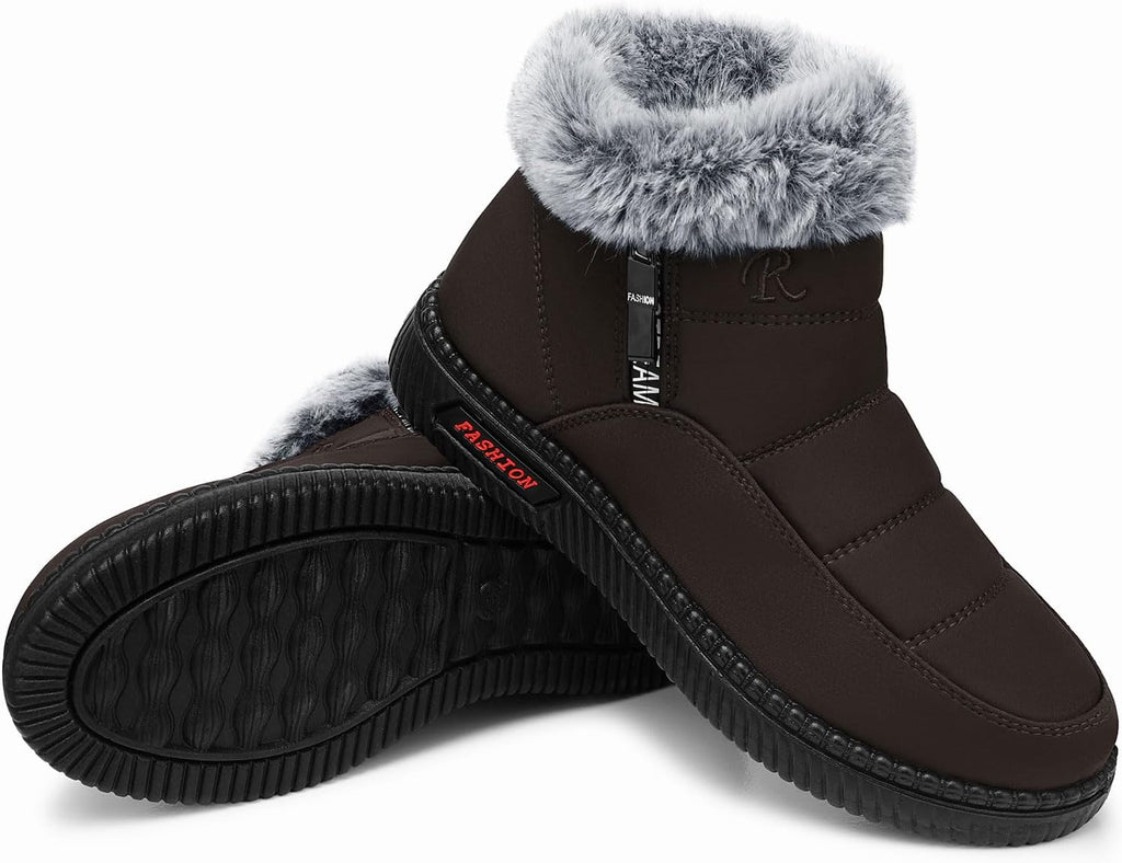 Women's Waterproof Platform Snow Boots, Fleece-Lined Ankle